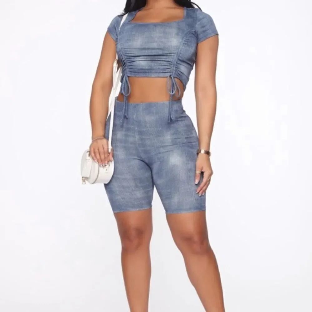 Fashion Nova My Favorite Vice Set Distressed TOP ONLY